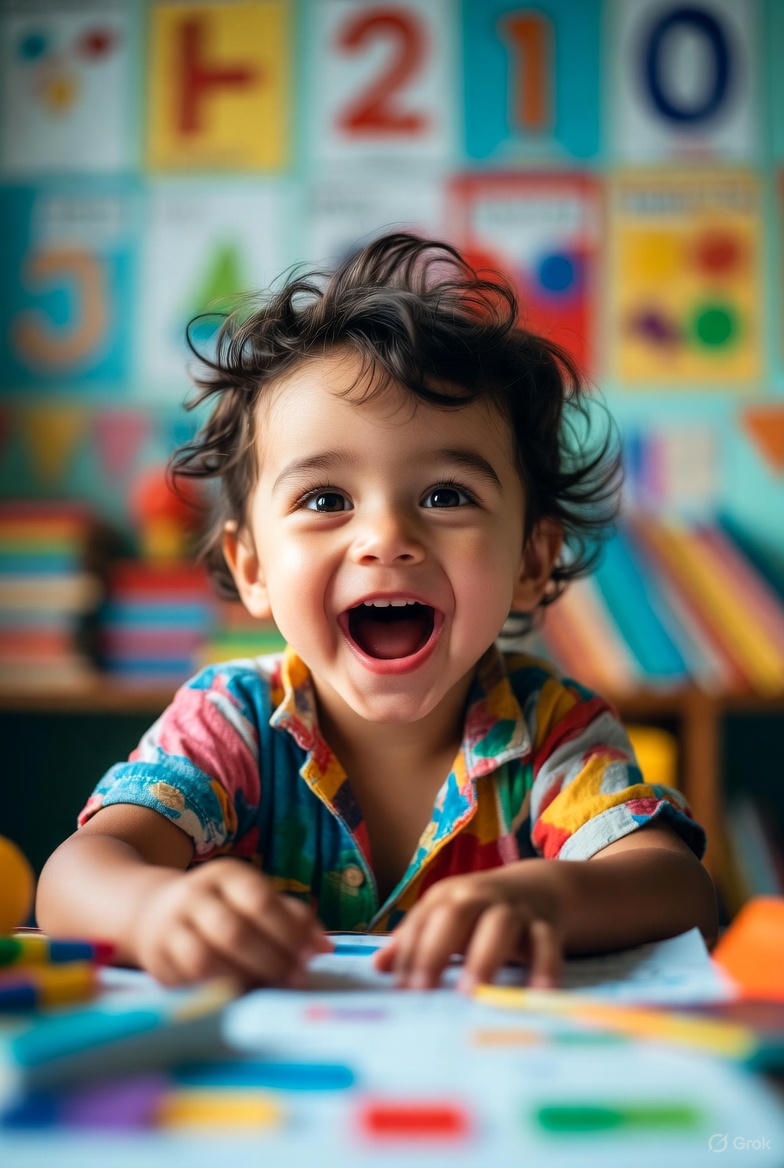 Child engaged in learning activities